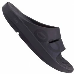 Oofos Ooahh Sport Regenerations-Schlappen Matte Black Damen, Herren